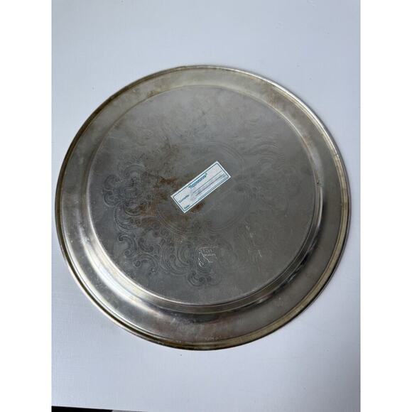 Vintage E.P.S. Silverplate Taunton Silversmiths Gadroon 10" Round Serving Tray​​ - Picture 3 of 6